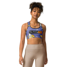 Load image into Gallery viewer, TFP Two-Tone logo with bananas Blue Sports bra