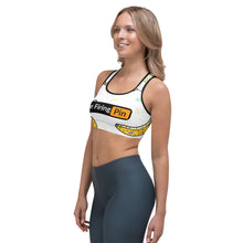Load image into Gallery viewer, TFP Two-Tone logo with bananas White Sports bra