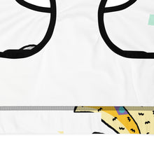 Load image into Gallery viewer, TFP Two-Tone logo with bananas White Sports bra