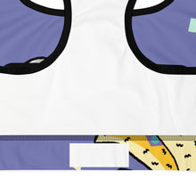 Load image into Gallery viewer, TFP Two-Tone logo with bananas Blue Sports bra