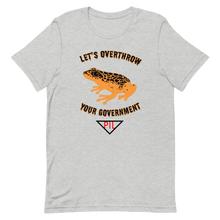 Load image into Gallery viewer, "Let's Over Throw Your Government" Orange Poison Dart Frog Short-Sleeve T-Shirt
