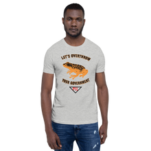 Load image into Gallery viewer, "Let's Over Throw Your Government" Orange Poison Dart Frog Short-Sleeve T-Shirt