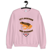 Load image into Gallery viewer, "Let's Over Throw Your Government" Orange Poison Dart Frog Sweatshirt