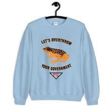 Load image into Gallery viewer, "Let's Over Throw Your Government" Orange Poison Dart Frog Sweatshirt