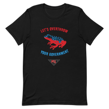 Load image into Gallery viewer, "Let's Over Throw Your Government" Red and Blue Poison Dart Frog Short-Sleeve T-Shirt