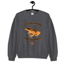 Load image into Gallery viewer, "Let's Over Throw Your Government" Orange Poison Dart Frog Sweatshirt