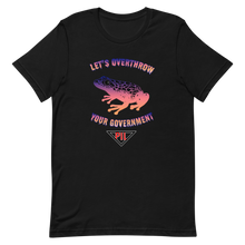 Load image into Gallery viewer, "Let's Overthrow Your Government" Pur-ink Dart Frog Short-Sleeve T-Shirt