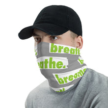 Load image into Gallery viewer, Matcha "breathe." Gray Neck Gaiter