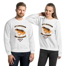 Load image into Gallery viewer, "Let's Over Throw Your Government" Orange Poison Dart Frog Sweatshirt