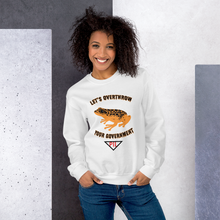 Load image into Gallery viewer, "Let's Over Throw Your Government" Orange Poison Dart Frog Sweatshirt