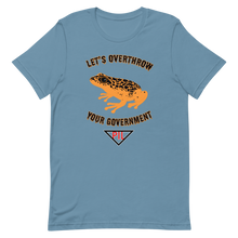 Load image into Gallery viewer, "Let's Over Throw Your Government" Orange Poison Dart Frog Short-Sleeve T-Shirt