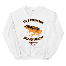 Load image into Gallery viewer, "Let's Over Throw Your Government" Orange Poison Dart Frog Sweatshirt