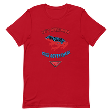 Load image into Gallery viewer, "Let's Over Throw Your Government" Red and Blue Poison Dart Frog Short-Sleeve T-Shirt