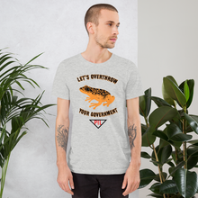 Load image into Gallery viewer, "Let's Over Throw Your Government" Orange Poison Dart Frog Short-Sleeve T-Shirt