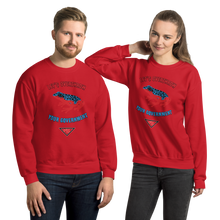 Load image into Gallery viewer, "Let's Over Throw Your Government" Red and Blue Poison Dart Frog Unisex Sweatshirt