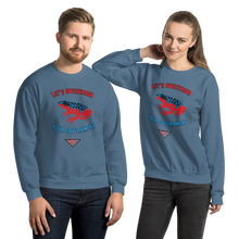 Load image into Gallery viewer, "Let's Over Throw Your Government" Red and Blue Poison Dart Frog Unisex Sweatshirt