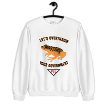 Load image into Gallery viewer, "Let's Over Throw Your Government" Orange Poison Dart Frog Sweatshirt