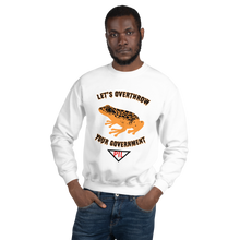 Load image into Gallery viewer, "Let's Over Throw Your Government" Orange Poison Dart Frog Sweatshirt