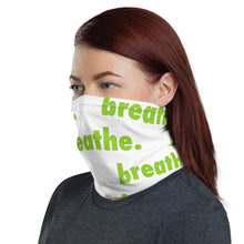 Load image into Gallery viewer, Matcha "breathe." White Neck Gaiter