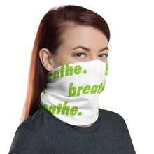 Load image into Gallery viewer, Matcha "breathe." White Neck Gaiter
