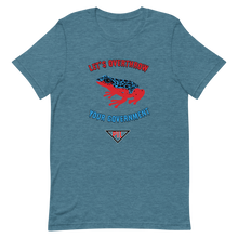 Load image into Gallery viewer, &quot;Let&#39;s Over Throw Your Government&quot; Red and Blue Poison Dart Frog Short-Sleeve T-Shirt
