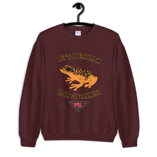Load image into Gallery viewer, "Let's Over Throw Your Government" Orange Poison Dart Frog Sweatshirt