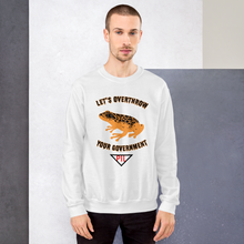 Load image into Gallery viewer, "Let's Over Throw Your Government" Orange Poison Dart Frog Sweatshirt