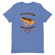 Load image into Gallery viewer, "Let's Over Throw Your Government" Orange Poison Dart Frog Short-Sleeve T-Shirt