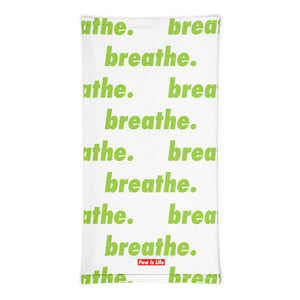 Matcha "breathe." White Neck Gaiter