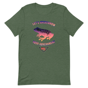 "Let's Overthrow Your Government" Pur-ink Dart Frog Short-Sleeve  T-Shirt