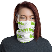 Load image into Gallery viewer, Matcha &quot;breathe.&quot; White Neck Gaiter
