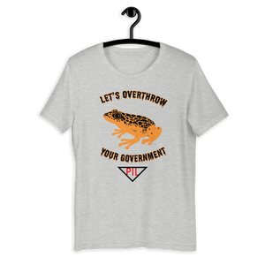 "Let's Over Throw Your Government" Orange Poison Dart Frog Short-Sleeve T-Shirt