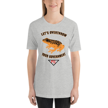 Load image into Gallery viewer, &quot;Let&#39;s Over Throw Your Government&quot; Orange Poison Dart Frog Short-Sleeve T-Shirt
