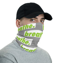 Load image into Gallery viewer, Matcha &quot;breathe.&quot; Gray Neck Gaiter
