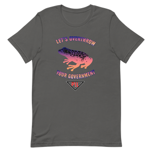 "Let's Overthrow Your Government" Pur-ink Dart Frog Short-Sleeve  T-Shirt