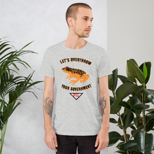 Load image into Gallery viewer, &quot;Let&#39;s Over Throw Your Government&quot; Orange Poison Dart Frog Short-Sleeve T-Shirt
