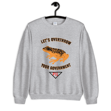 Load image into Gallery viewer, &quot;Let&#39;s Over Throw Your Government&quot; Orange Poison Dart Frog Sweatshirt

